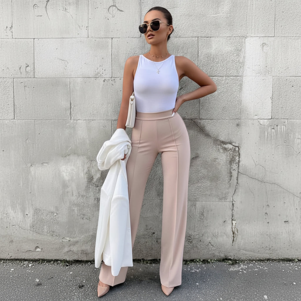 Slim Bell-Bottoms Trousers