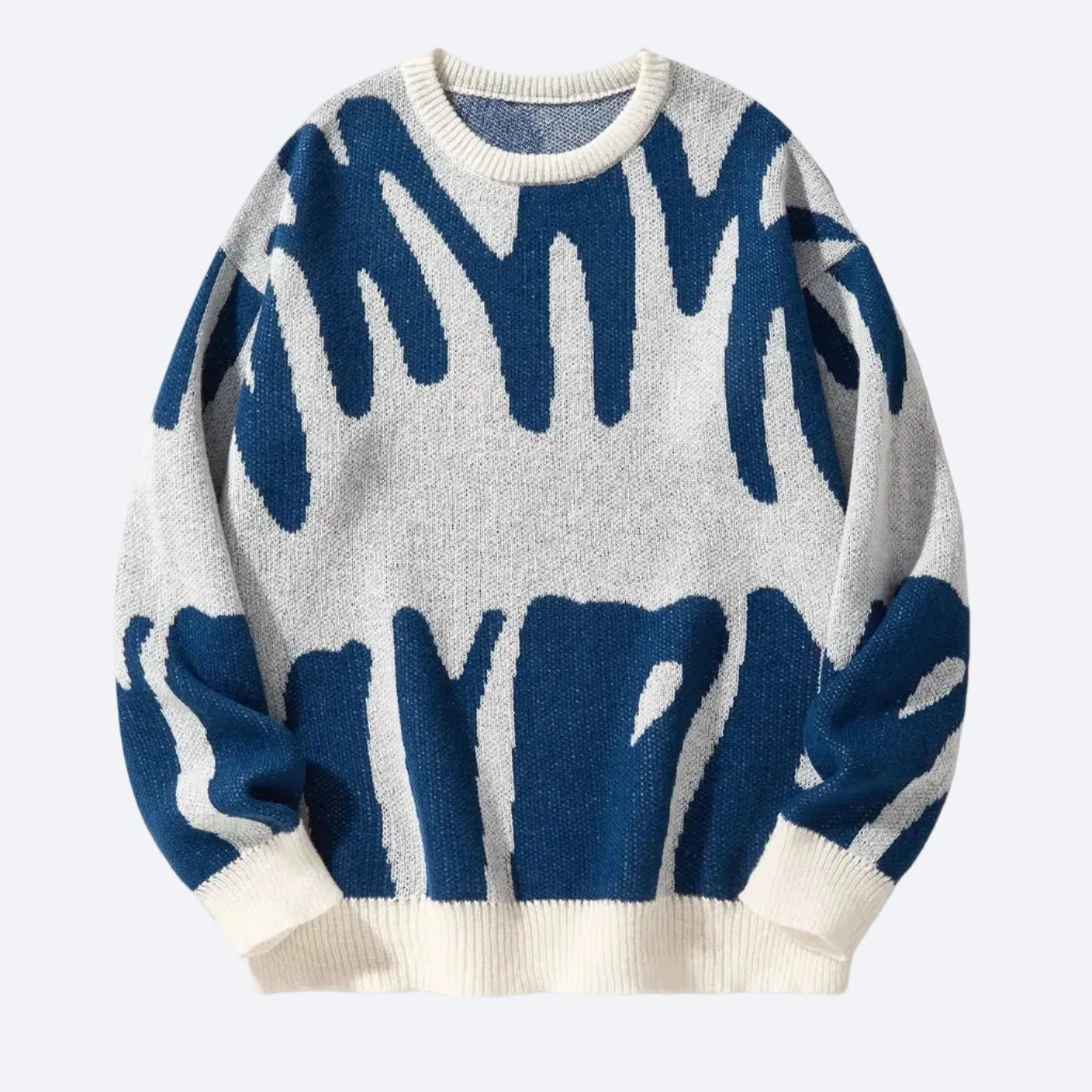 Irregular Jacquard Pattern Pullover Sweater