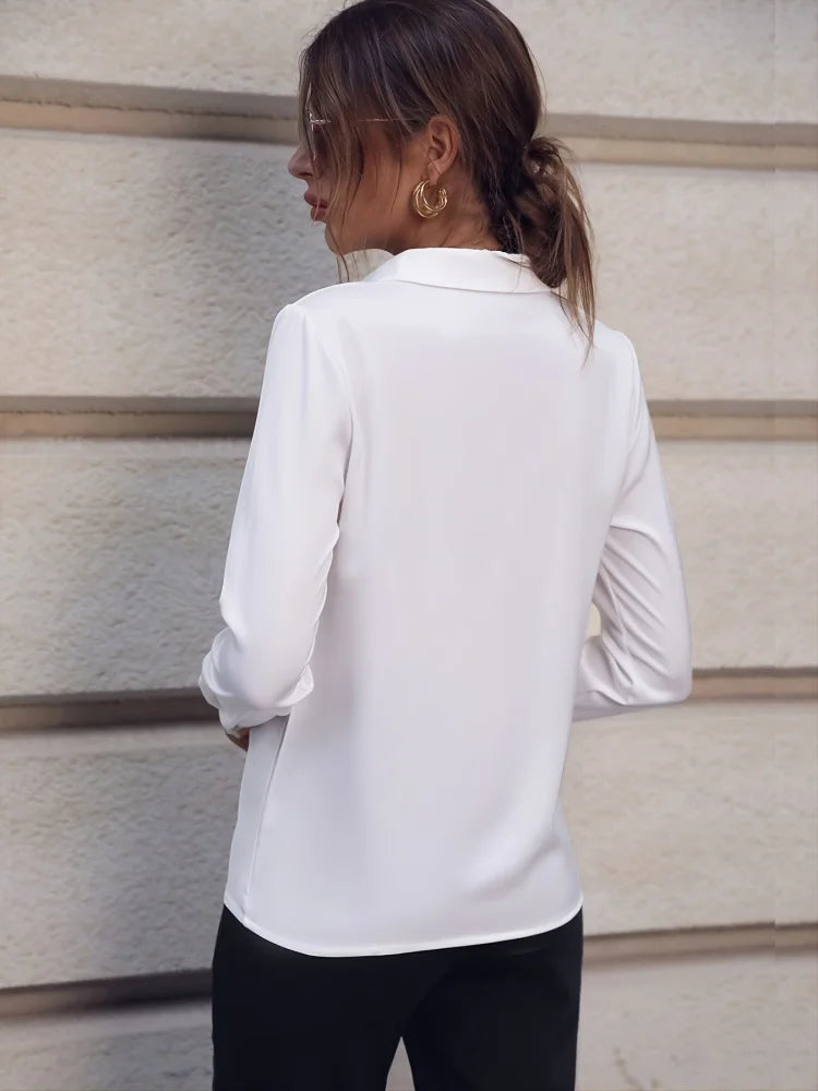Women Long Sleeve White Shirt