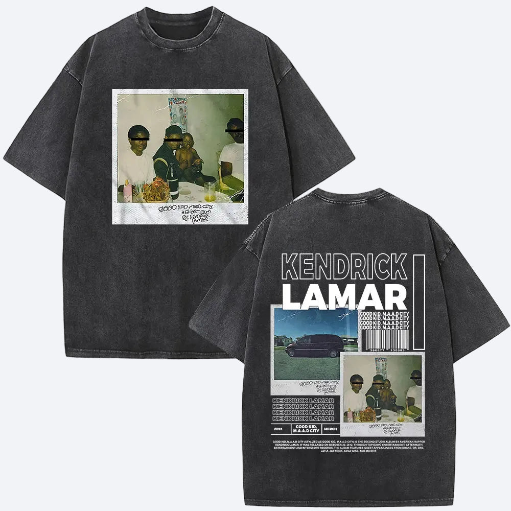 Washed Vintage Rapper Kendrick Lamar Album Merch T-shirts