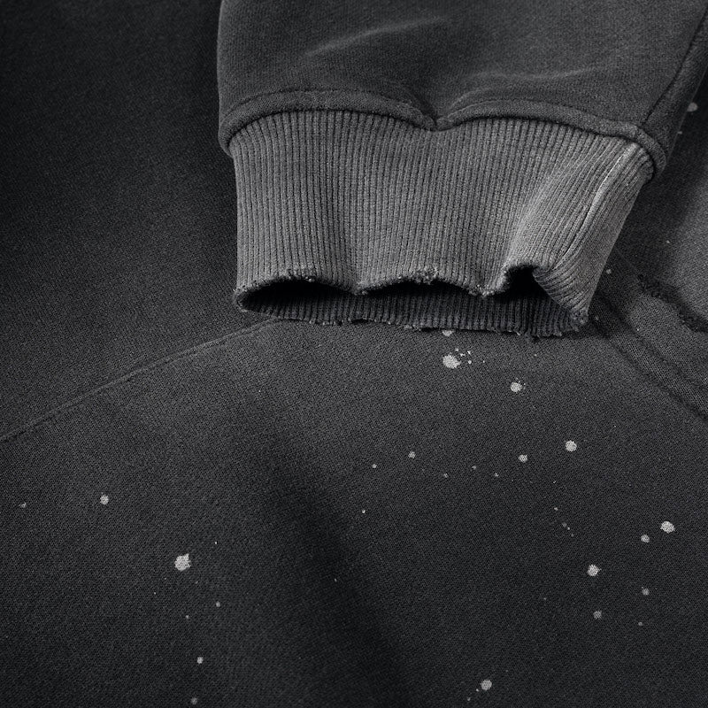 Vintage Wash Frayed Fleece Hoodie