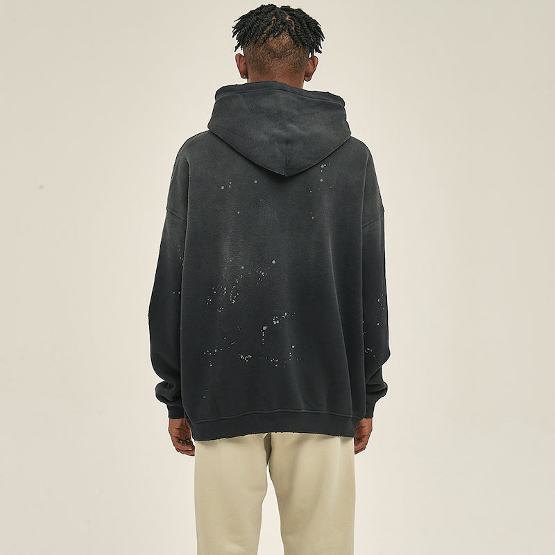 Vintage Wash Frayed Fleece Hoodie