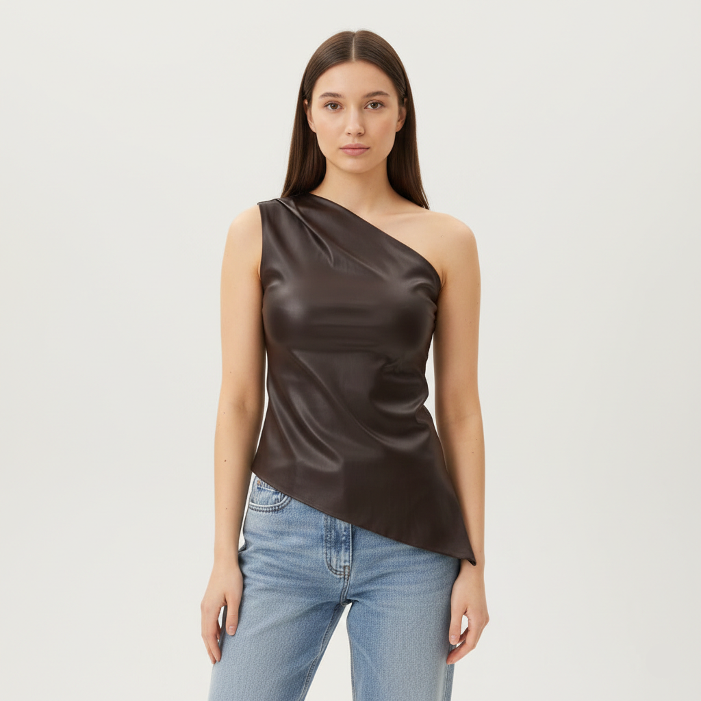 Women Single Shoulder Sleeveless  Tank top